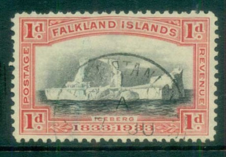 Falkland-Is-1933-KGV-1d-Iceberg-FU-lot77653