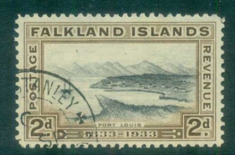 Falkland-Is-1933-KGV-2d-Port-Louis-FU-lot77656