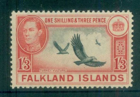 Falkland-Is-1938-46-1-3d-Turkey-Vultures-MLH-lot77701