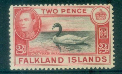 Falkland-Is-1938-46-2d-Black-Necked-Swan-MLH-lot77700