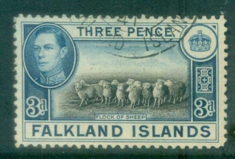 Falkland-Is-1938-46-3d-Flock-of-Sheep-FU-lot77681