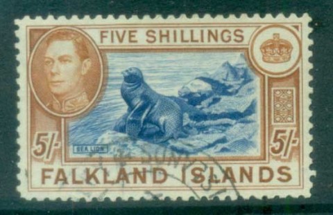 Falkland-Is-1938-46-5-Sea-Lions-FU-lot77693