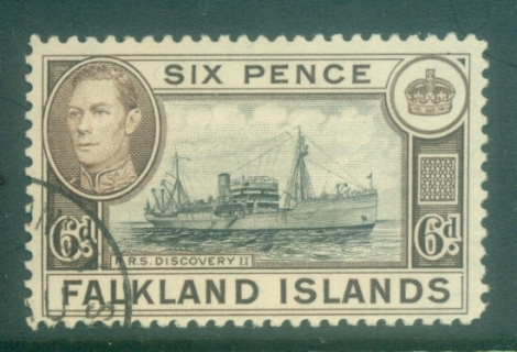 Falkland-Is-1938-46-6d-RRS-Discovery-II-FU-lot77683