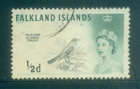 Falkland-Is-1960-1-2d-Falkland-Island-Thrush-FU-lot77713