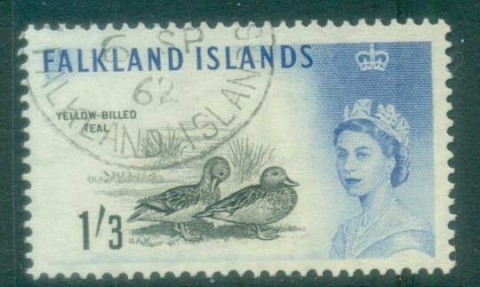 Falkland-Is-1960-1-3d-Yellow-billed-Teal-FU-lot77726