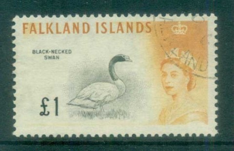 Falkland-Is-1960-1-Black-necked-Swan-FU-lot77730