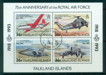 Falkland-Is-1993-RAF-75th-Anniv-MS-FU-lot77873