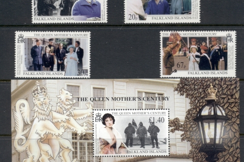 Falkland-Is-1999 Queen Mothers Century + MS