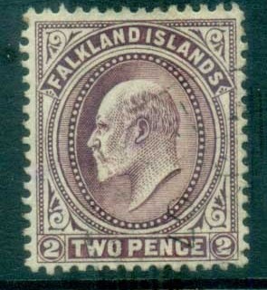 Falkland-Is-1904-07-KEVII-2d-dull-violet-FU-lot77607