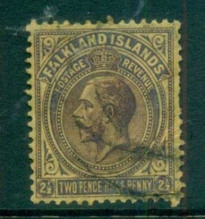 Falkland-Is-1921-29-KGV-2-jpg-5d-violet-yellow-crease-FU-lot77631.jpg