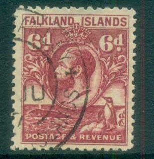 Falkland-Is-1929-31-KGV-Penguin-6d-violet-FU-lot77643