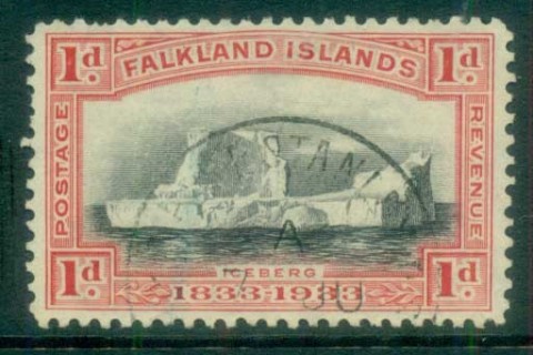 Falkland-Is-1933-KGV-1d-Iceberg-FU-lot77653