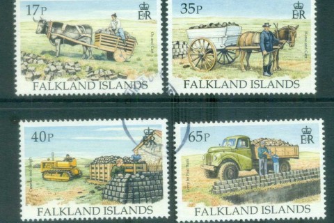 Falkland-Is-1995-Transporting-Peat-FU-lot77885