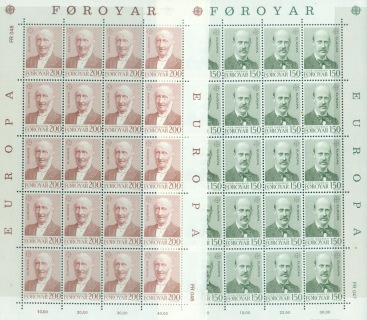 Faroe-Is-1980-Europa-sheets-MUH