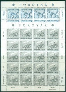 Faroe-Is-1982-Europa-sheets-MUH