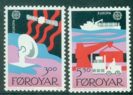 Faroe-Is-1988-EUROPA-Stamps-Transportation-and-Communications-MUH