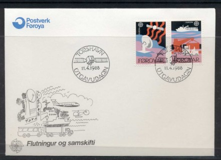 Faroe-Is-1988-Europa-Transport-Communication-FDC