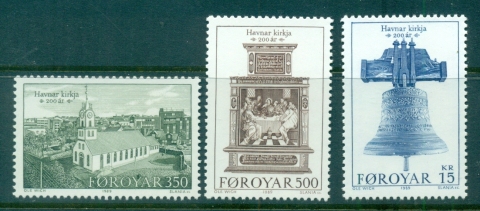 Faroe-Is-1989-Torshavn-Church-200th-Anniversary-MUH