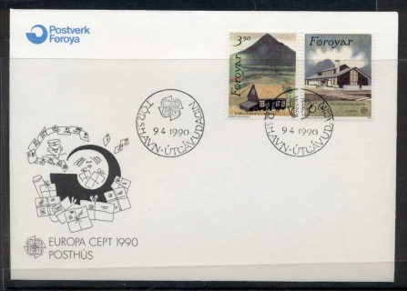 Faroe-Is-1990-Europa-Post-Offices-FDC