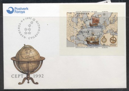 Faroe-Is-1992-Europa-Columbus-Discovery-of-America-MS-FDC