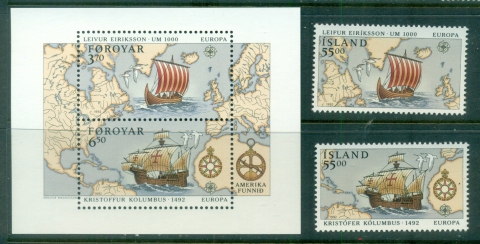 Faroe-Is-1992-Europa-Voyages-of-Discovery-in-America-MS-MUH