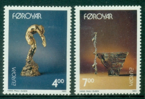 Faroe-Is-1993-EUROPA-Stamps-Contemporary-Art-MUH