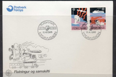 Faroe-Is-1988-Europa-Transport-Communication-FDC