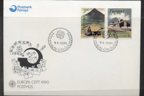 Faroe-Is-1990-Europa-Post-Offices-FDC