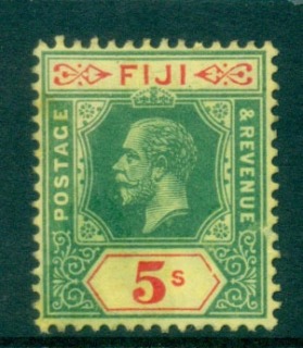 Fiji-1922-27-5-scarlet-green-yellow-MNG-lot54253