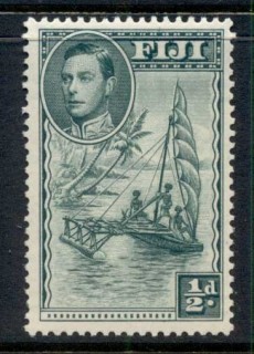 Fiji-1938-55-KGVI-Pictorial-0-5d-Outrigger-Canoe-Perf-13-5-MLH