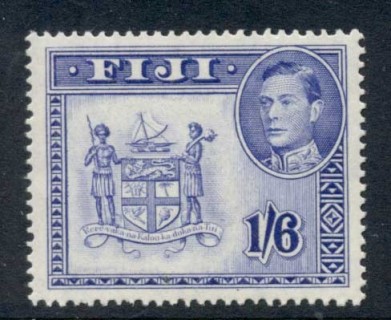 Fiji-1938-55-KGVI-Pictorial-1-6d-Arms-Perf-14-MLH