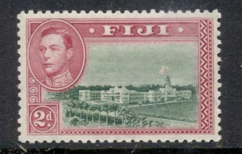 Fiji-1938-55-KGVI-Pictorial-2d-Government-Buildings-Perf-12-MLH