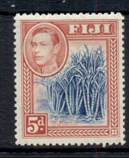 Fiji-1938-55-KGVI-Pictorial-5d-Sugar-Cane-rose-red-blue-MLH