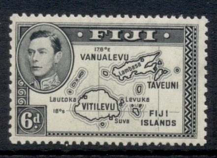 Fiji-1938-55-KGVI-Pictorial-6d-Map-no-180-deg-MUH