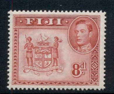 Fiji-1938-55-KGVI-Pictorial-8d-Arms-Perf-14-MLH