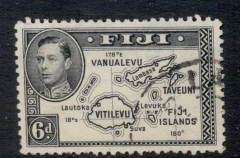 Fiji-1940-49-KGVI-Pictorial-6d-Map-108deg-Perf-12-FU