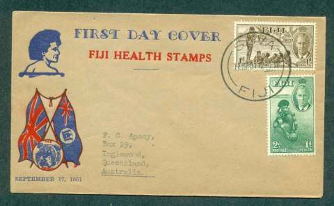 Fiji-1951-Health-FDC-lot51371