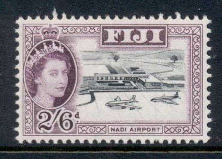 Fiji-1954-56-QEII-Pictorial-2-6d-Nadi-Airport-MUH