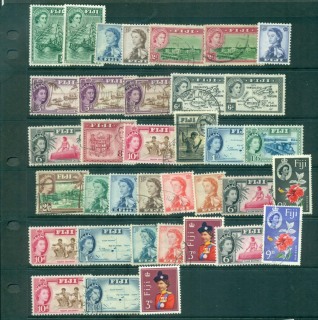 Fiji-1954-67-Assorted-QEII-defins-MLH-FU-lot54272