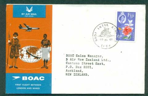 Fiji-1965-First-Flight-BOAC-London-Nadi-27-Nov-65-lot42609