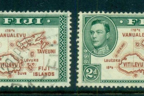 Fiji-1938-2d-Die-I-II-Map-FU-lot81467