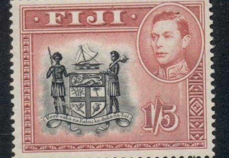 Fiji-1938-55-KGVI-Pictorial-1-5d-Arms-MLH