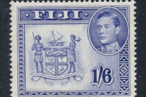 Fiji-1938-55-KGVI-Pictorial-1-6d-Arms-Perf-14-MLH