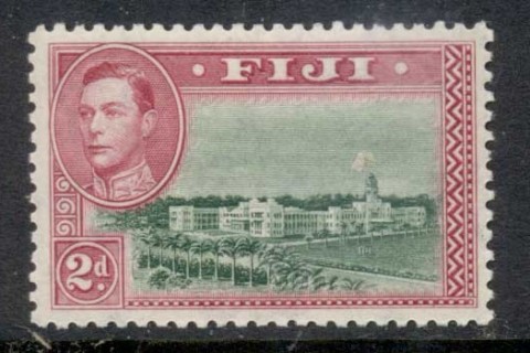 Fiji-1938-55-KGVI-Pictorial-2d-Government-Buildings-Perf-12-MLH