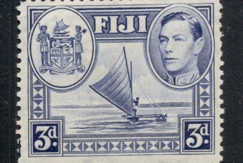 Fiji-1938-55-KGVI-Pictorial-3d-Canoes-MLH