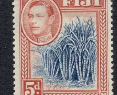 Fiji-1938-55-KGVI-Pictorial-5d-Sugar-Cane-rose-red-blue-MLH