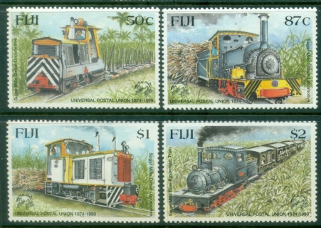 Fiji-1999-The-125th-Anniversary-of-the-U.P.U.-Sugar-Mill-Locomotives-MUH