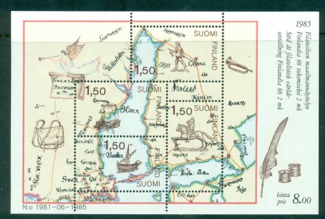 Finland-1985-FINLANDIA-88-Postal-map-MS-MUH-lot57312