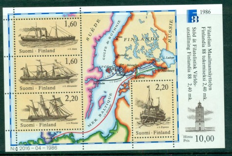 Finland-1986-FINLANDIA-88-Postal-Ships-MS-MUH-lot57313