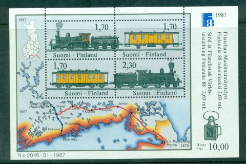 Finland-1987-FINLANDIA-88-Trains-MS-MUH-lot57314